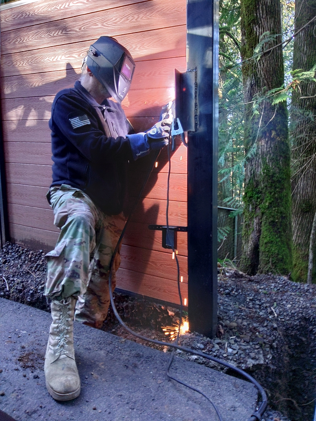 Blaise doing some welding