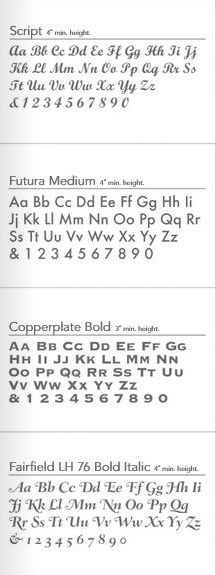 Letter font reference sheet 1