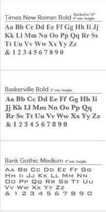 Letter font reference sheet 3