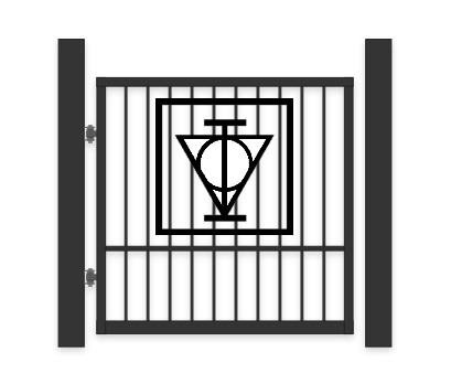 Gate preview showing uploaded artwork placed on a gate